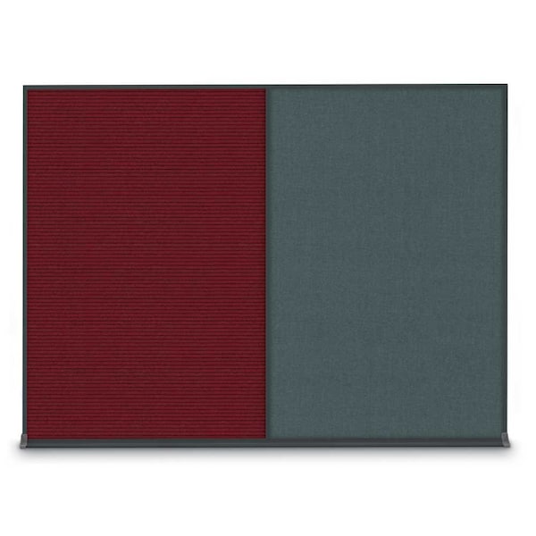 United Visual Products Double Door Radius Plus Corkboard, 48"X UV8003PLUS-SATIN-FORBO - main